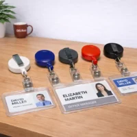 Retractable Badge ID Holders with Mylar Snap Clip