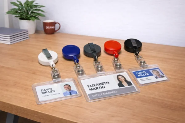 Retractable Badge ID Holders with Mylar Snap Clip